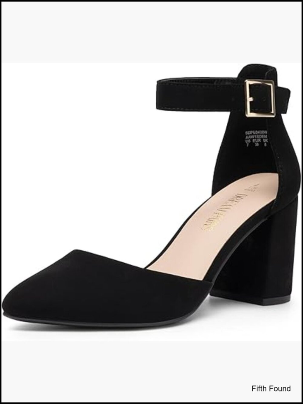 Closed Pointed Toe High Chunky Heels Pumps Ankle Strap Dress Shoes Wedding